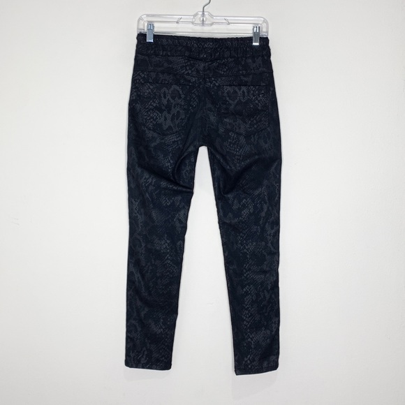 Bevy Flog Shely Black Python Drawstring Pants (Sz 24) Snake Print - Picture 11 of 15